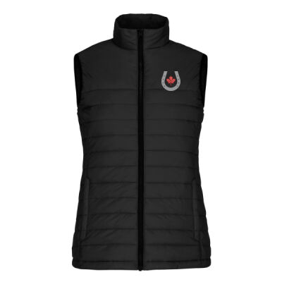 Faro Women's Horseshoe Icon Embroidered Puffy Vest Thumbnail