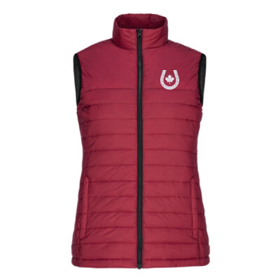 Faro Women's Horseshoe Icon Embroidered Puffy Vest Thumbnail