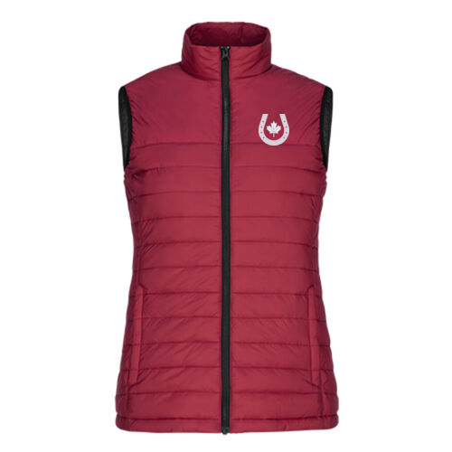 Faro Women's Horseshoe Icon Embroidered Puffy Vest Thumbnail