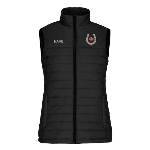 Faro Women's Horseshoe Icon Embroidered Puffy Vest Thumbnail